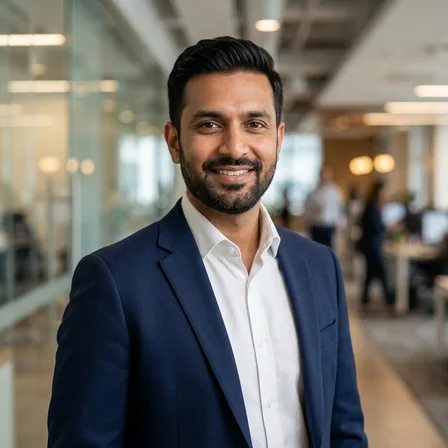 Aamir Siddiqui — fictional demo investor profile portrait
